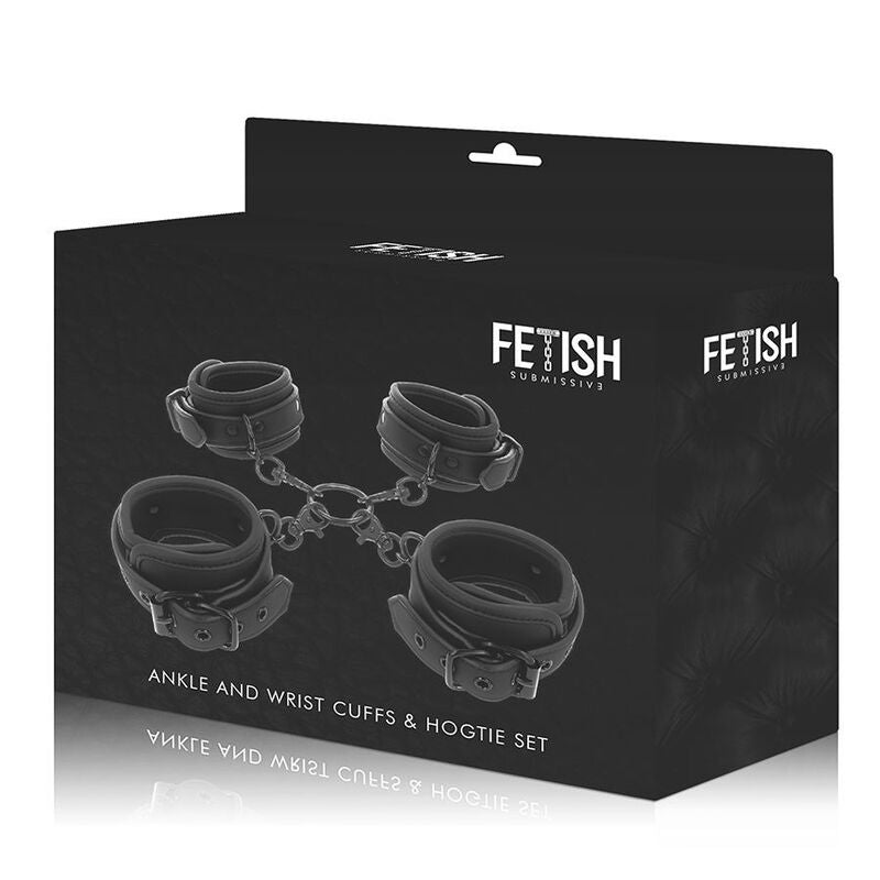 FETISH SUBMISSIVE - HAND- UND KNÖCHEL-HANDSCHELLEN-SET MIT NOPRENE-FUTTER hochwertige Produktabbildung