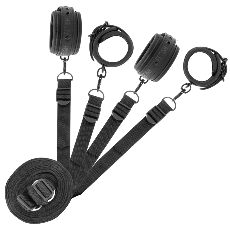 FETISH SUBMISSIVE - SET AUS HANDSCHELLEN UND KRAWATTEN MIT NOPRENE-FUTTER Set Produktansicht