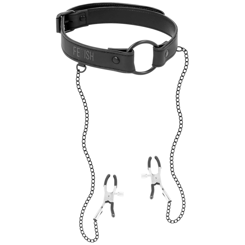 FETISH SUBMISSIVE - KNEBELRING MIT NIPPELKLEMMEN Ballknebel diskret online kaufen
