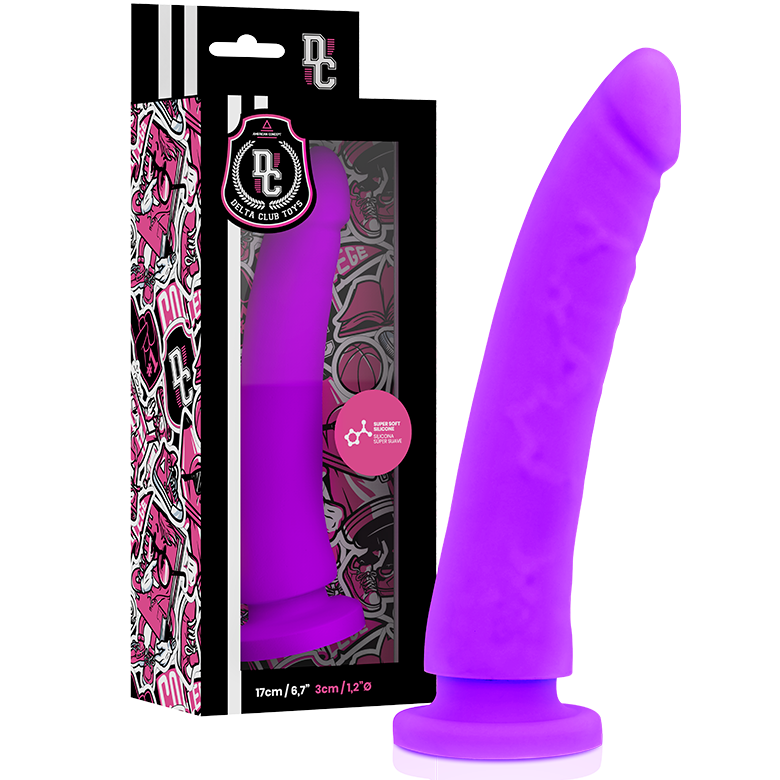 DELTA CLUB - TOYS LILA DILDO MEDIZINISCHES SILIKON 17 CM -O- 3 CM Produktansicht und Details