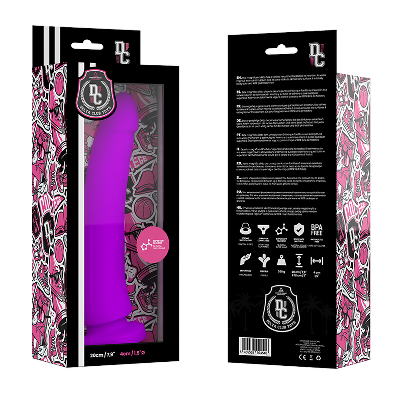 DELTA CLUB - TOYS LILA DILDO MEDIZINISCHES SILIKON 20 CM -O- 4 CM für sinnliche und diskrete Momente