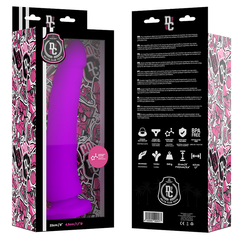 Delta Club – Lila Dildo, medizinisches Silikon, 23 cm bei Secret Pulse im Erotikshop