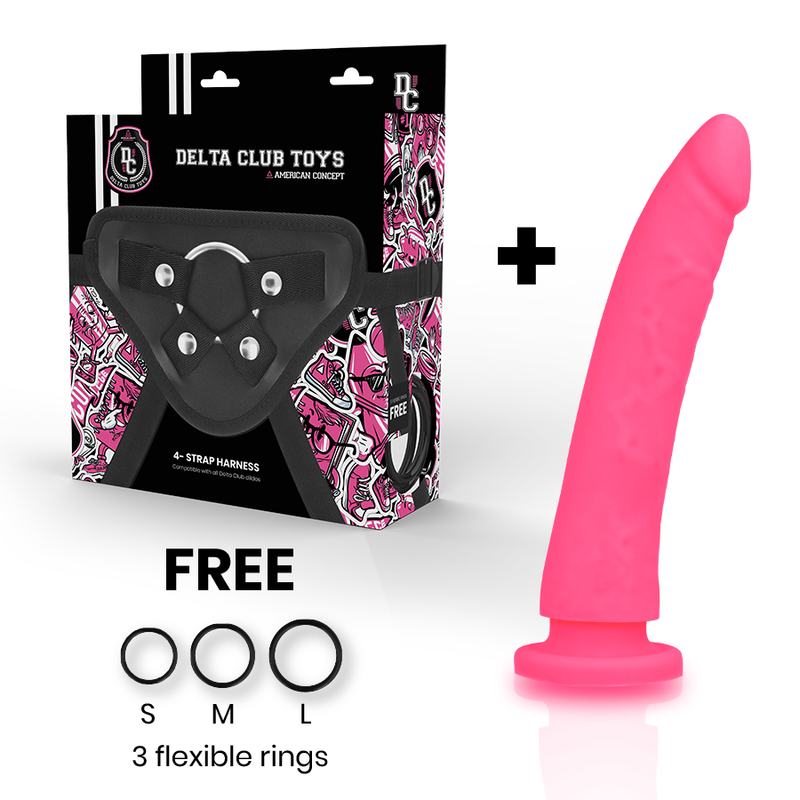 DELTA CLUB - TOYS GURT + DONG ROSA SILIKON 17 CM -O- 3 CM – Erotik-Zubehör Bild 2