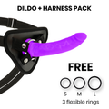 DELTA CLUB - TOYS HARNESS + DONG LILA SILIKON 17 CM -O- 3 CM – BDSM-Zubehör Bild 1