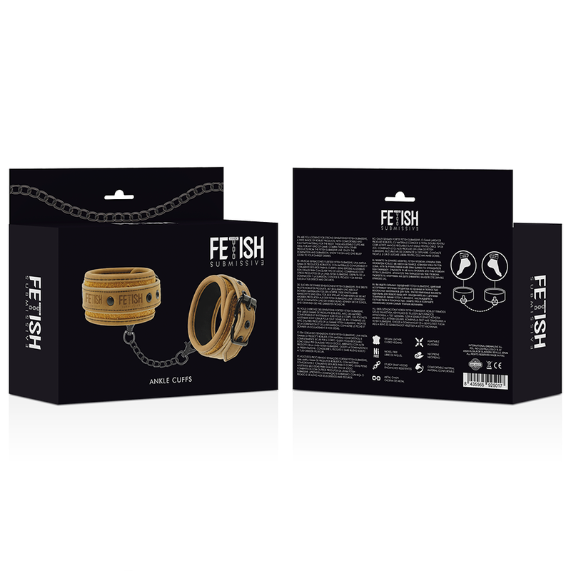 FETISH SUBMISSIVE Origen Fußmanschetten – Veganes Leder & Neopren für Bondage & BDSM | Secet Pulse Produktansicht und Details