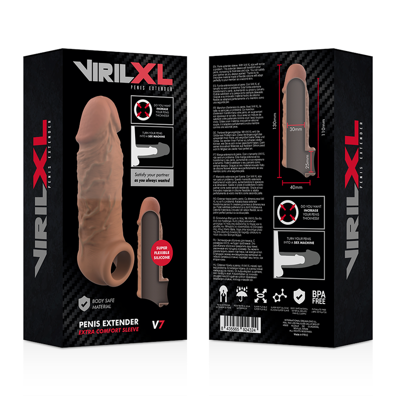 VIRILXL - FLÜSSIGE SILIKON V7 BRAUNE PENISVERLÄNGERUNG – Penis-Extender Bild 9