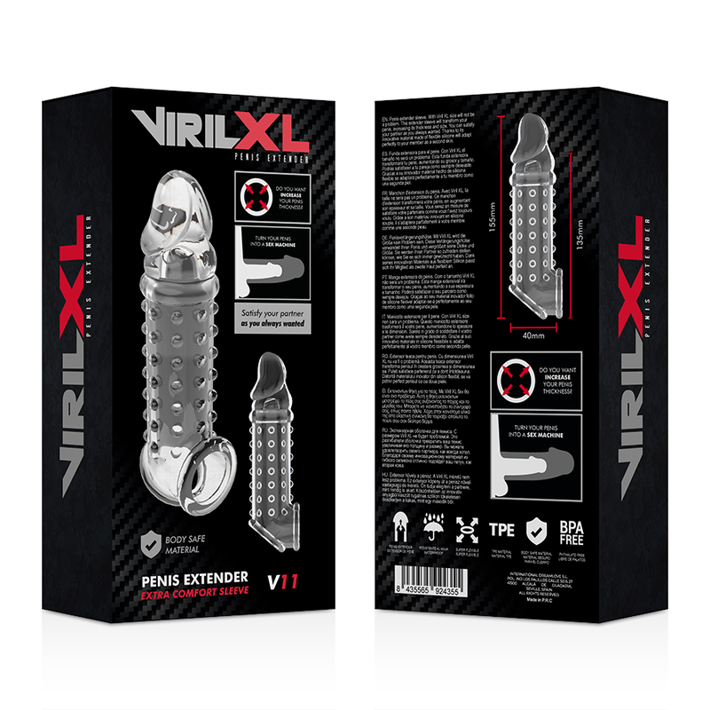 VIRILXL - PENISVERLÄNGERUNG UND HÜLLE V11 TRANSPARENT – Penis-Extender Bild 8