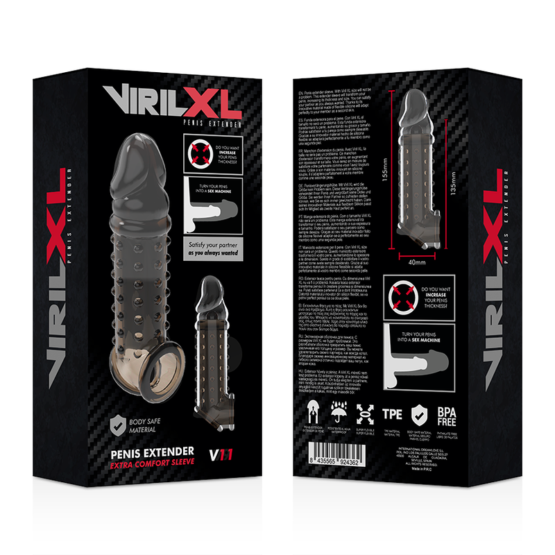 VIRILXL - PENISVERLÄNGERUNG UND HÜLLE V11 SCHWARZ – Penis-Extender Bild 10