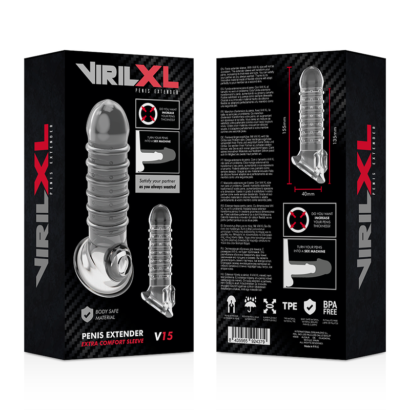 VIRILXL - PENISVERLÄNGERUNG UND HÜLLE V15 TRANSPARENT – Penis-Extender Bild 8