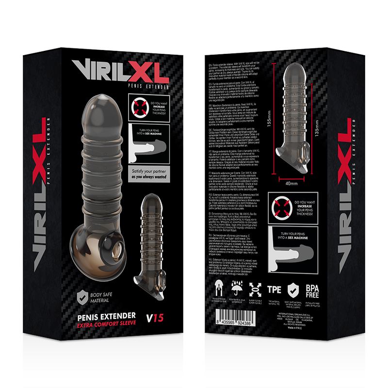 VIRILXL - PENISVERLÄNGERUNG UND HÜLLE V15 SCHWARZ – Penis-Extender Bild 9