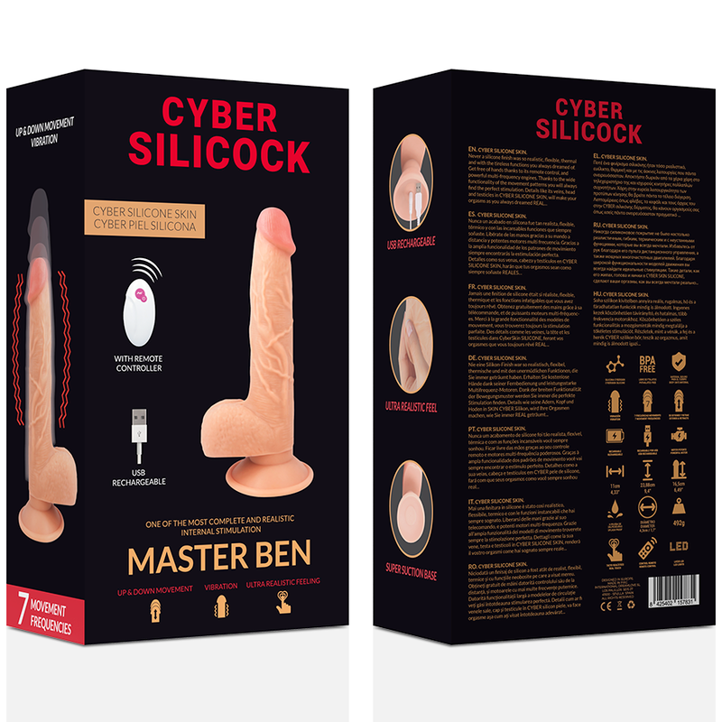 CYBER SILICOCK - FERNBEDIENUNG REALISTISCH MASTER BEN 23.88 CM -O- 4.3 CM – Erotik-Zubehör Bild 7