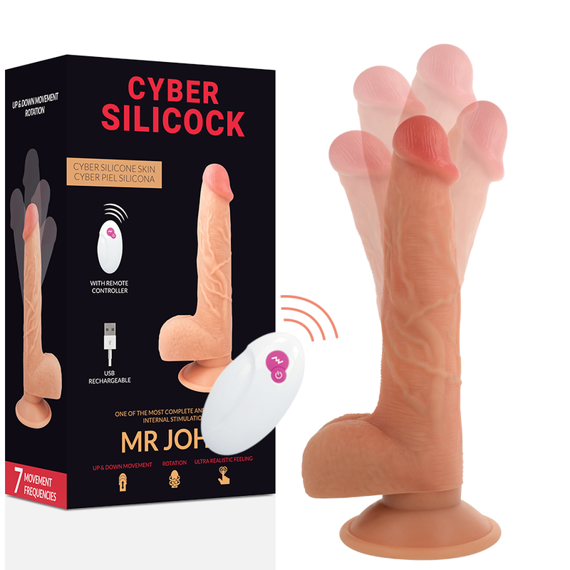 CYBER SILICOCK - FERNBEDIENUNG REALISTISCH MR JOHN 23.88 CM -O- 4.3 CM – Erotik-Zubehör Bild 1