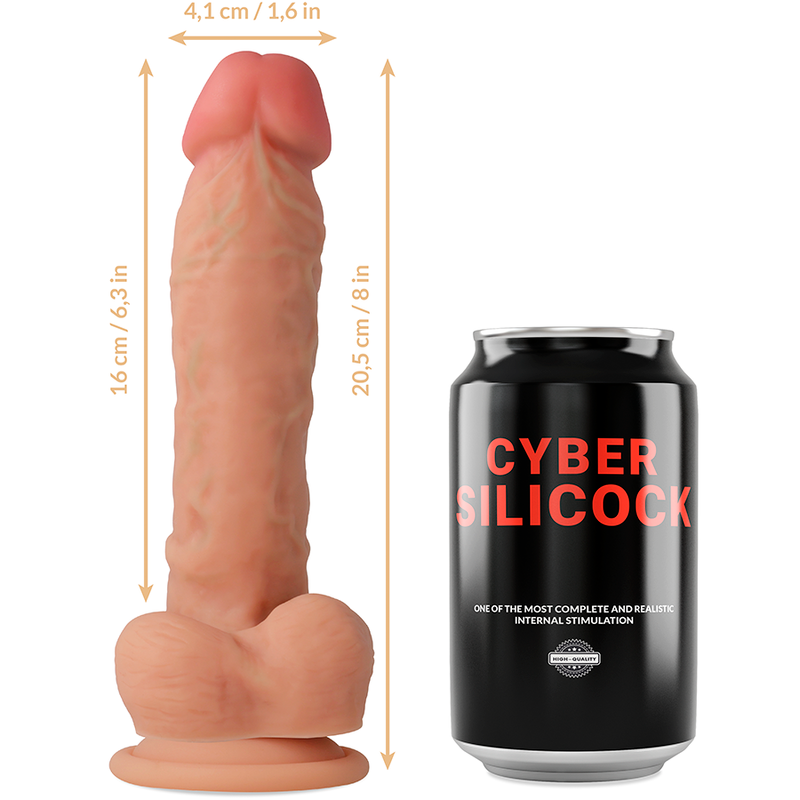 CYBER SILICOCK - STRAP-ON MAGNUS FLÜSSIGE SILIKON MIT 3 RINGEN GRATIS 20.5 CM -O- 4.1 CM – Strap-On Dildo Bild 5