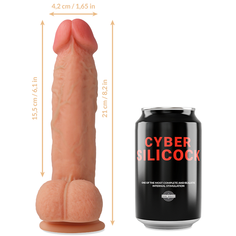 CYBER SILICOCK - STRAP-ON SAUL FLÜSSIGE SILIKON MIT 3 RINGEN GRATIS 15.5 CM -O- 4.2 CM – Strap-On Dildo Bild 6