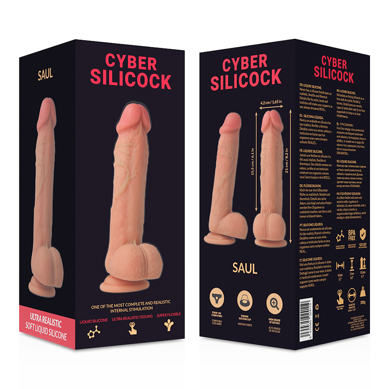 CYBER SILICOCK - STRAP-ON SAUL FLÜSSIGE SILIKON MIT 3 RINGEN GRATIS 15.5 CM -O- 4.2 CM – Strap-On Dildo Bild 8