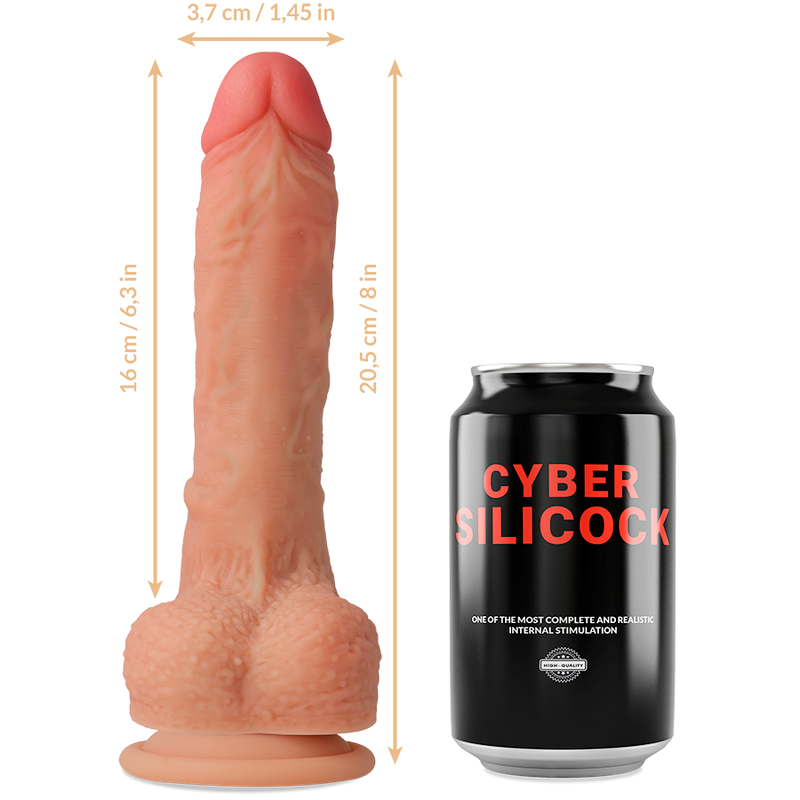 CYBER SILICOCK - STRAP-ON CONNOR FLÜSSIGE SILIKON MIT 3 RINGEN GRATIS 20.5 CM -O- 3.7 CM – Strap-On Dildo Bild 6