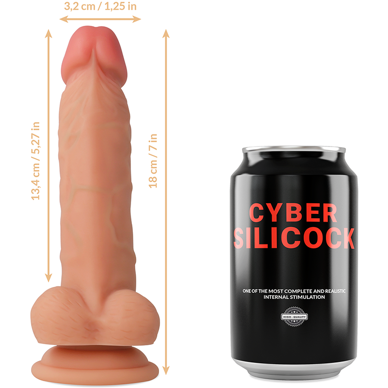CYBER SILICOCK - STRAP-ON JUDE FLÜSSIGE SILIKON MIT 3 RINGEN GRATIS 18 CM -O- 3.2 CM – Strap-On Dildo Bild 6