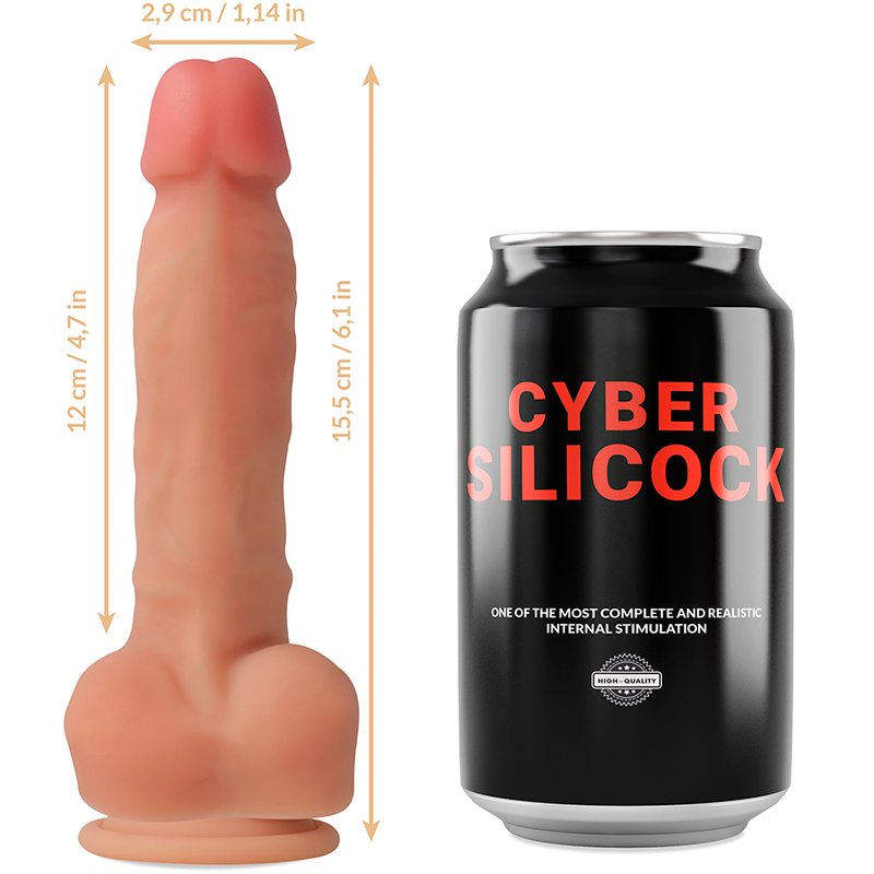 CYBER SILICOCK - STRAP-ON ANSEL MIT 3 RINGEN GRATIS 15.5 CM -O- 2.9 CM – Strap-On Dildo Bild 6