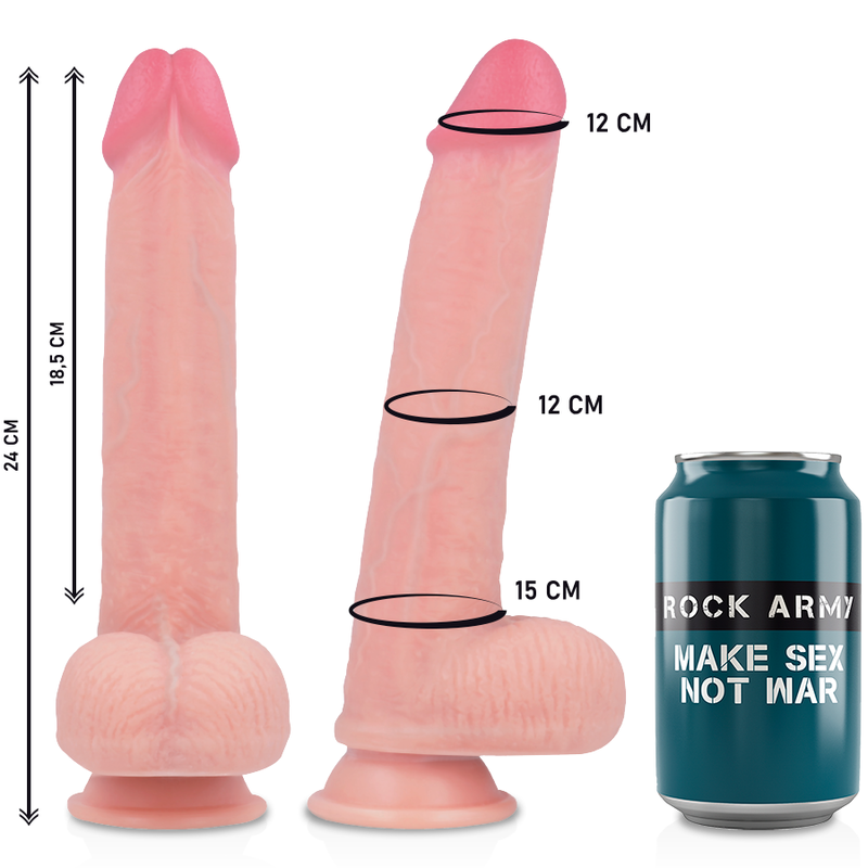 ROCKARMY - ARN S + FLÜSSIGER SILIKON DILDO PREMIUM KINGCOBRA 24 CM -O- 4.77 CM – Dildo Bild 3