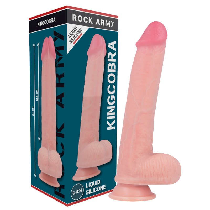 ROCKARMY - ARN S + FLÜSSIGER SILIKON DILDO PREMIUM KINGCOBRA 24 CM -O- 4.77 CM – Dildo Bild 10