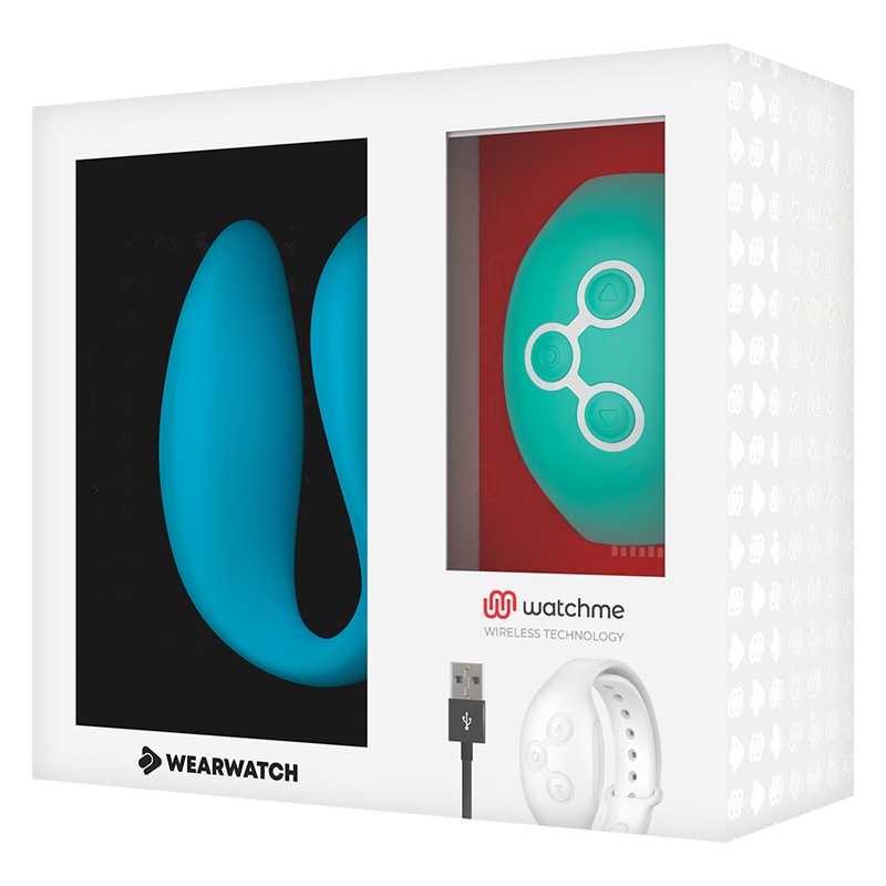 WEARWATCH WatchMe Dual-Technologie Vibrator – Indigo/Meerwasser, 7 Modi, Fernbedienung, USB, wasserdicht für intensive Stimulation und Self-Love