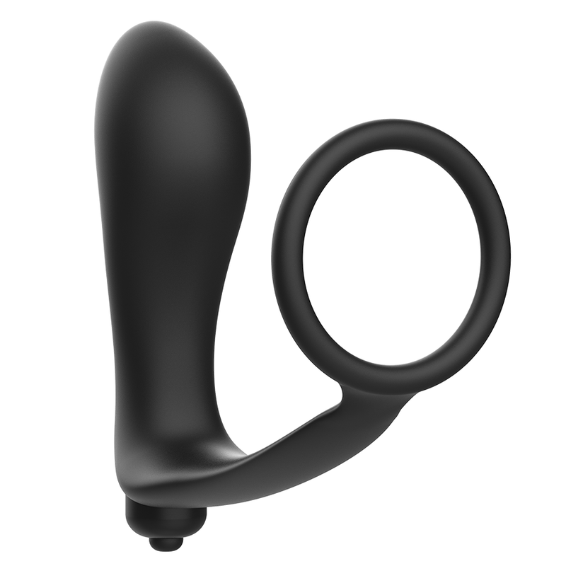 ADDICTED TOYS - VIBRATORISCHER ANALPLUG MIT PENISRING Produktansicht und Details