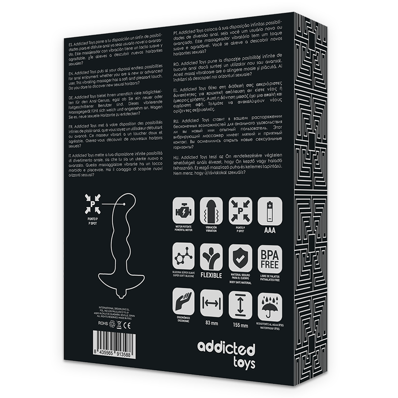 ADDICTED TOYS - ANALMASSAGER MIT SCHWARZER VIBRATION. MODELL 2 Anal-Toy diskret online kaufen