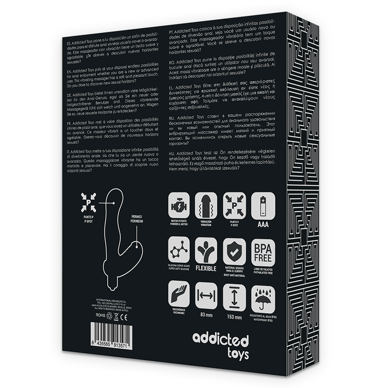 ADDICTED TOYS - P-SPOT VIBE SILIKON PROSTATA ANAL STIMULATOR Produktansicht und Details