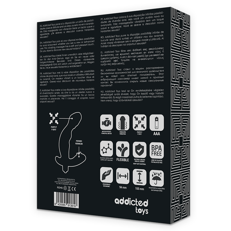 ADDICTED TOYS - ANALSTIMULATOR PROSTATA REALISTISCHER P-SPOT-VIBE AUS SILIKON Produktansicht und Details