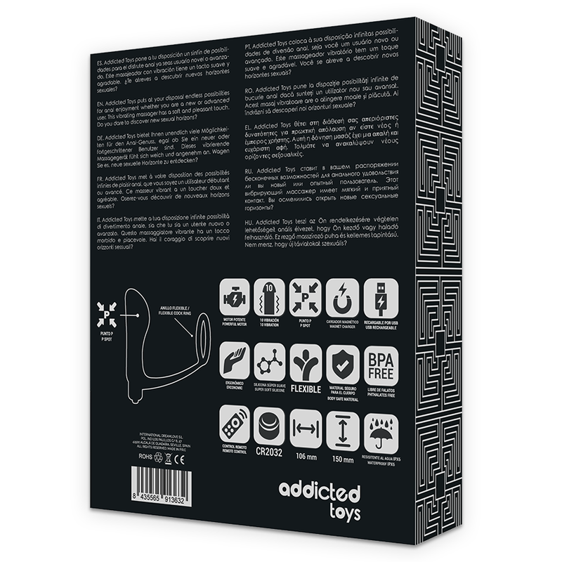 ADDICTED TOYS - PENISRING MIT FERNBEDIENUNG ANALPLUG SCHWARZ WIEDERAUFLADBAR bei Secret Pulse im Erotikshop