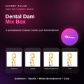 Secret Pulse Dental Dam Mix Box – 4 Oralsex-Sorten mit echten Produktpackshots