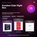 Secret Pulse Kondom Date Night Box – 18 Kondome mit 54-mm-Passform und echten Packshots