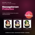 Secret Pulse Massagekerzen Probierbox – 3 sinnliche Düfte mit echten Produktpackshots