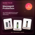 Secret Pulse Massageöl Probierbox – 3 sinnliche Öle mit echten Packshots