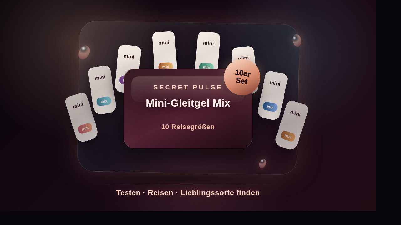 Secret Pulse Mini-Gleitgel Mix mit 10 Reisegrößen im Set
