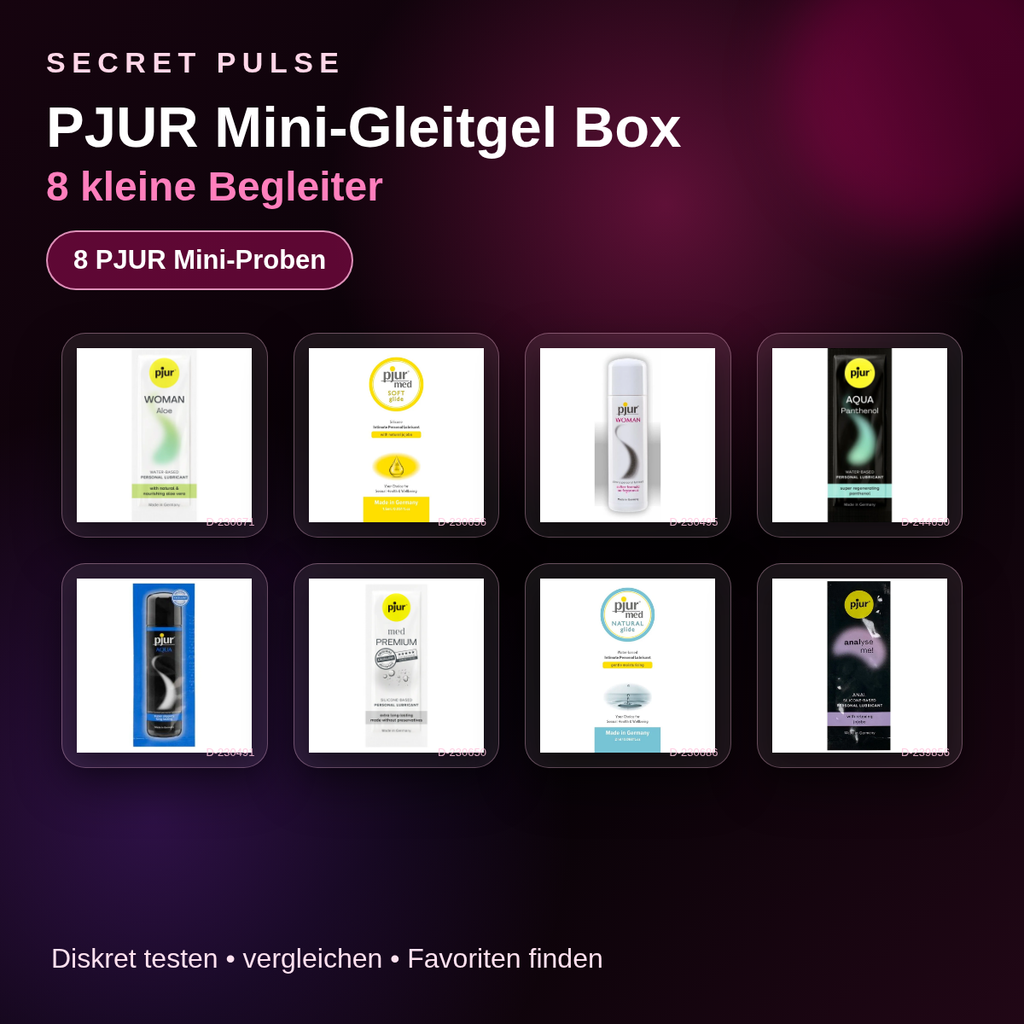 Secret Pulse PJUR Mini-Gleitgel Box – 8 kleine Begleiter mit echten PJUR Einzelproben