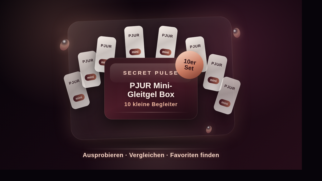 Secret Pulse PJUR Mini-Gleitgel Box mit 10 kleinen Gleitgel-Proben im Set