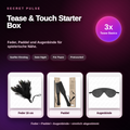 Secret Pulse Tease & Touch Starter Box – Feder, Paddel und Augenbinde mit echten Packshots